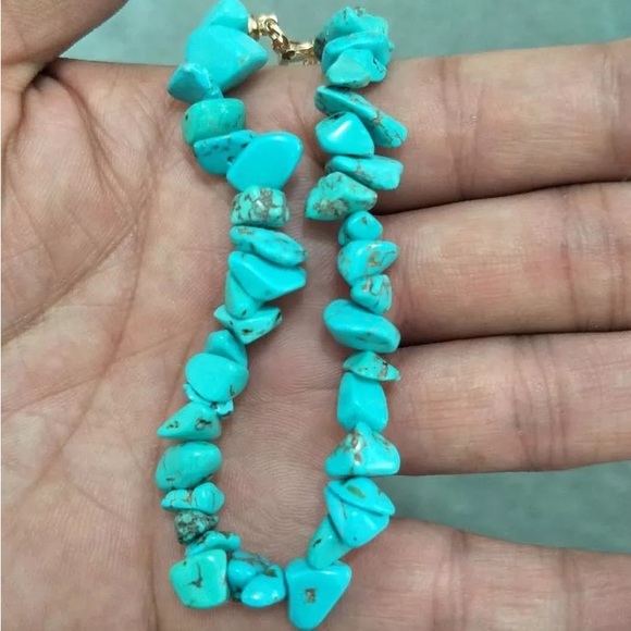 Zara Medal Teal & Gold Chain Chocker Necklace Stone Lines Coin Charm Zara Logo - Picture 10 of 16